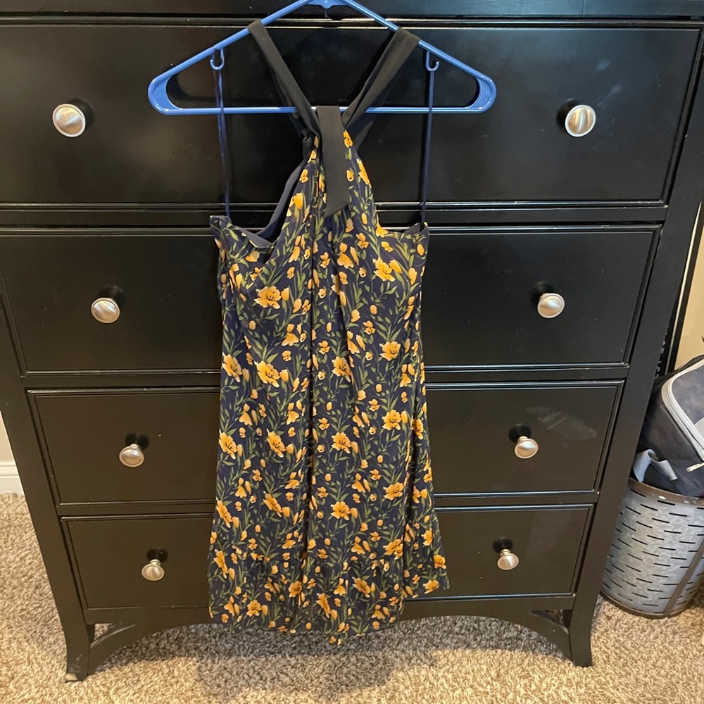 Sam Edelman Floral High-Neck Mini Dress, Size 10